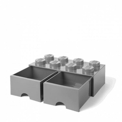 LEGO® úložný box 8 s šuplíky šedý
