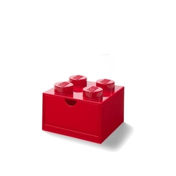 LEGO® stolní box 4 se zásuvkou - červená