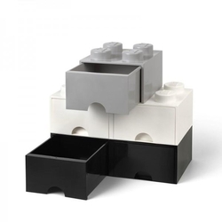 LEGO® úložný box 8 s šuplíky šedý

