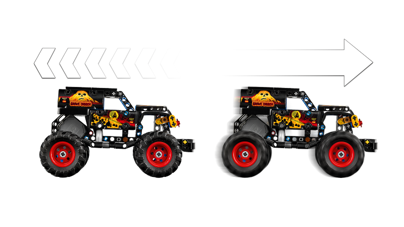 LEGO® Technic 42219 Monster Jam™ Grave Digger™ Oheň a led