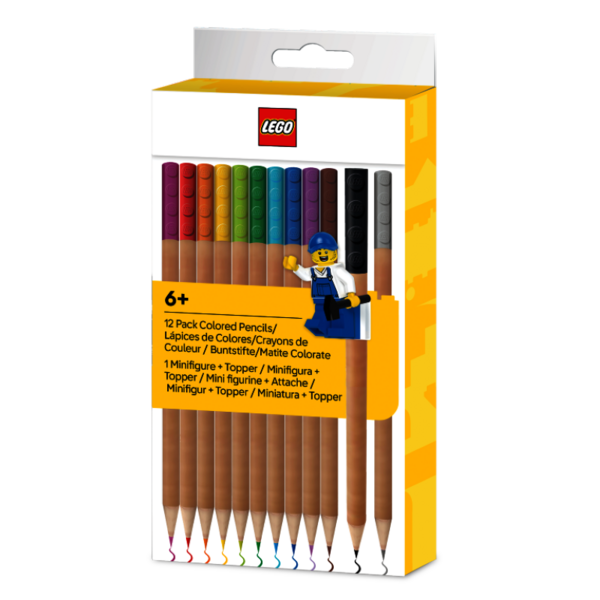 LEGO Pastelky, mix barev - 12 ks s LEGO klipem